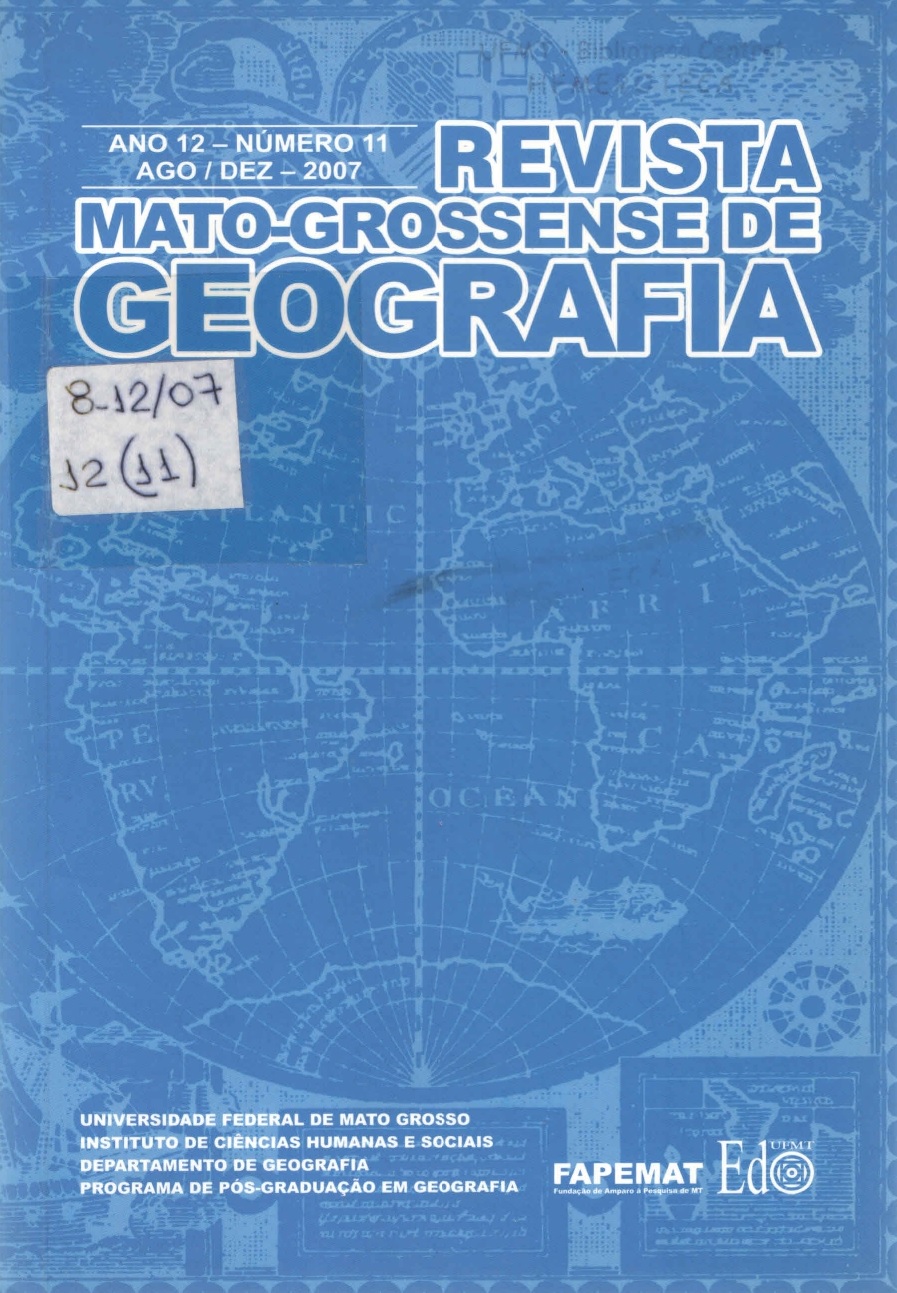 					Visualizar v. 11 n. 01 (2007): Revista Mato-Grossense de Geografia
				
